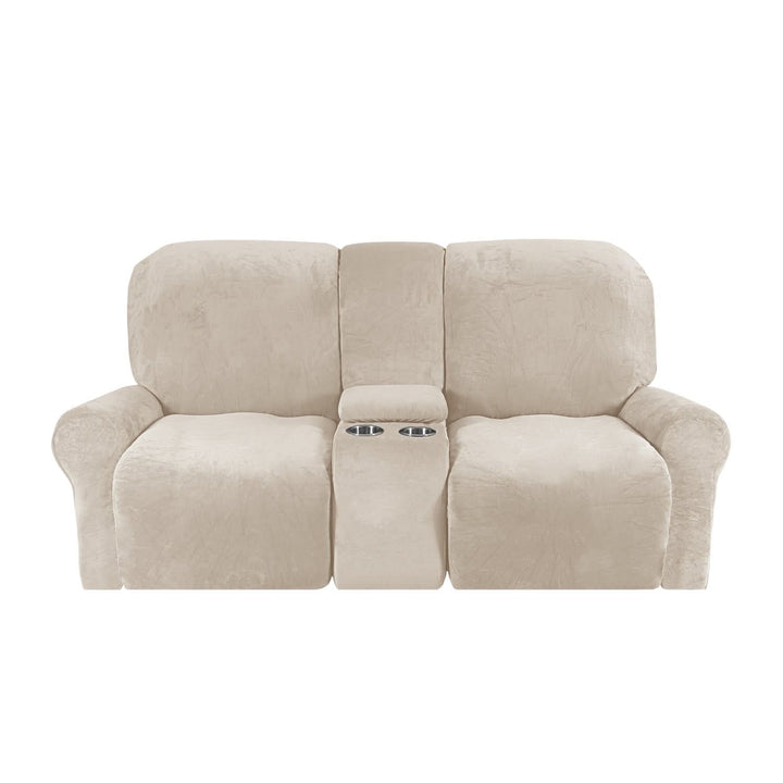 2-personers Recliner Sofa Cover med Kop Holdere – Velvet Plush