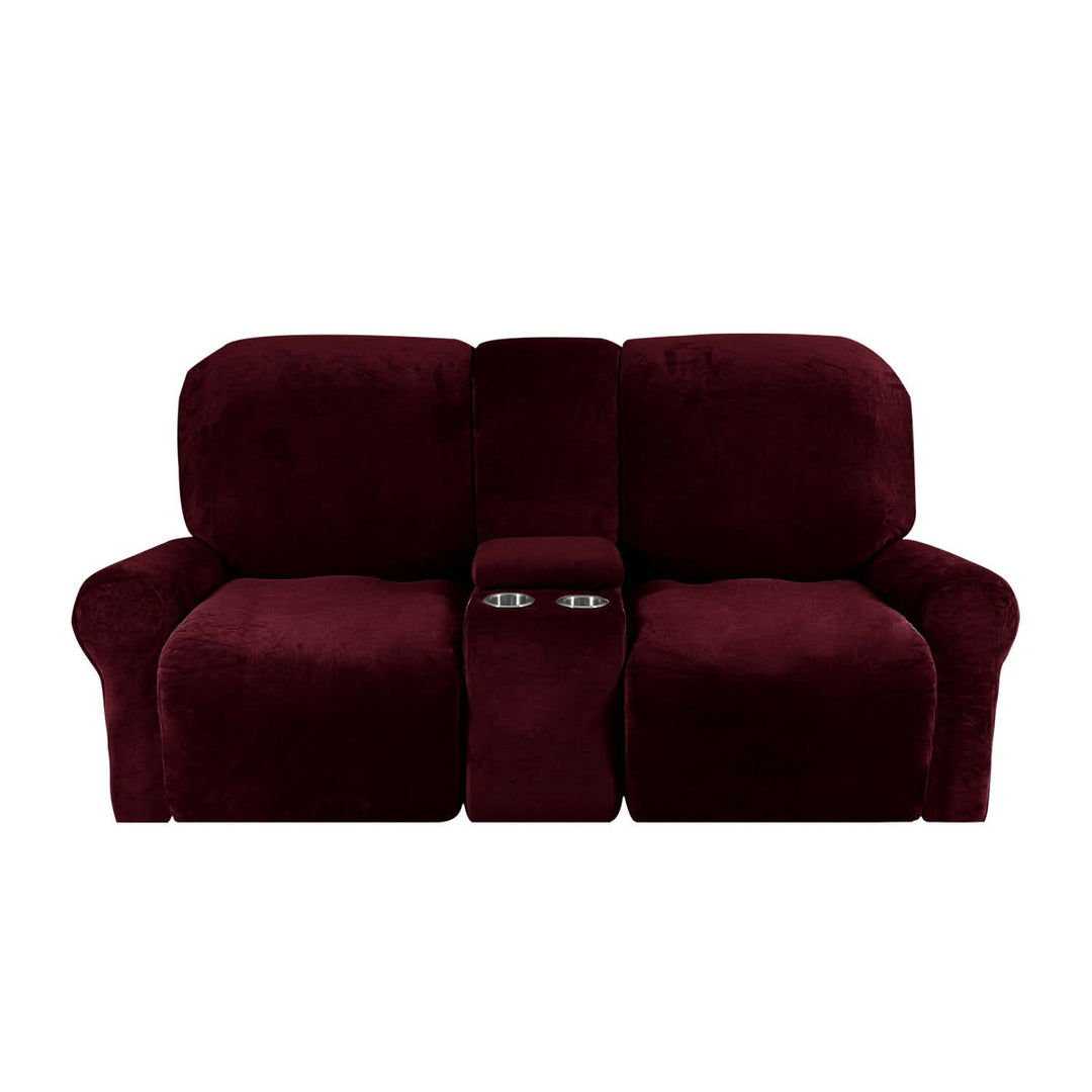 2-personers Recliner Sofa Cover med Kop Holdere – Velvet Plush