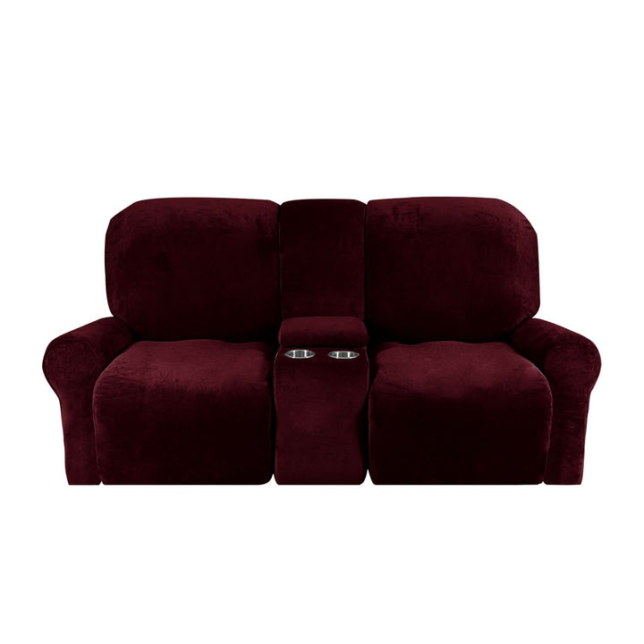 2-personers Recliner Sofa Cover med Kop Holdere – Velvet Plush