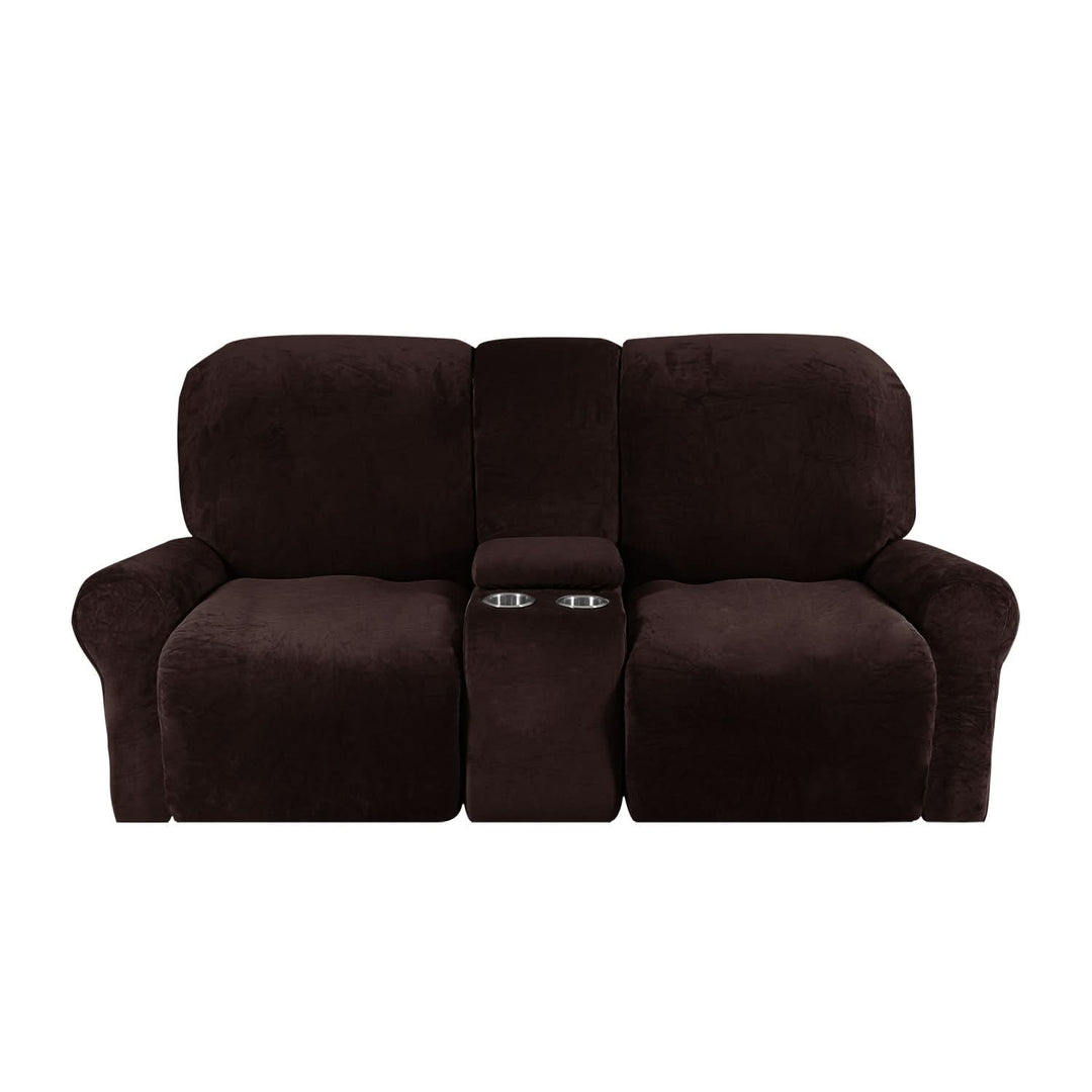 2-personers Recliner Sofa Cover med Kop Holdere – Velvet Plush