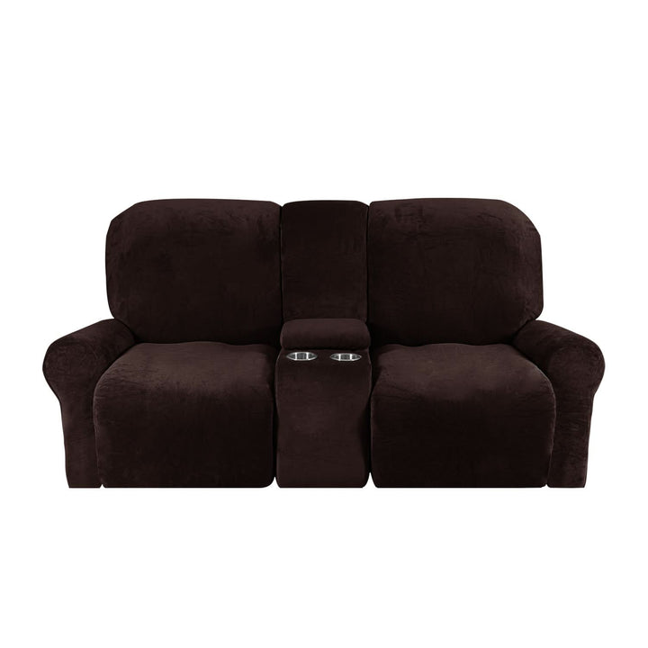 2-personers Recliner Sofa Cover med Kop Holdere – Velvet Plush