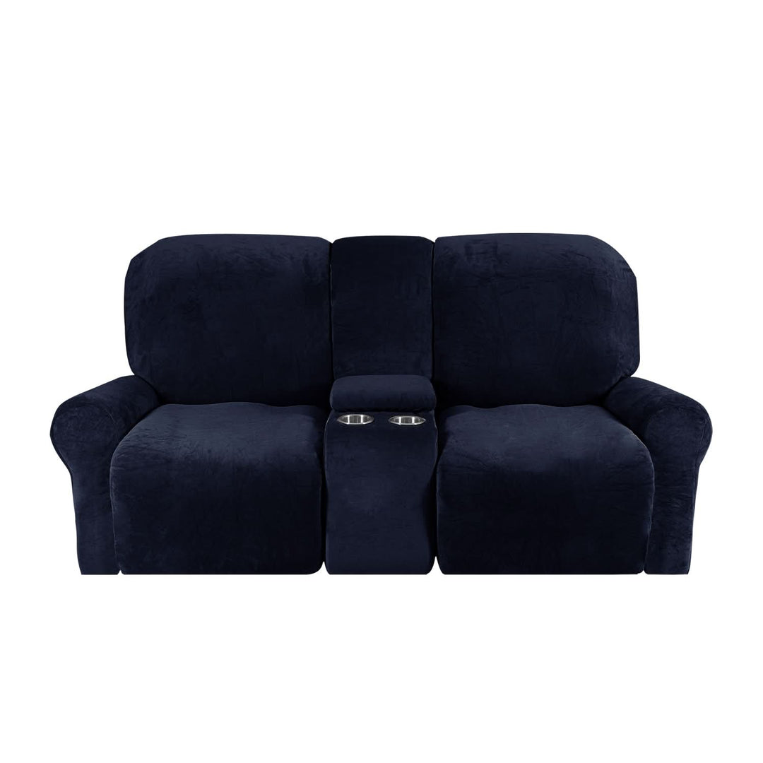 2-personers Recliner Sofa Cover med Kop Holdere – Velvet Plush