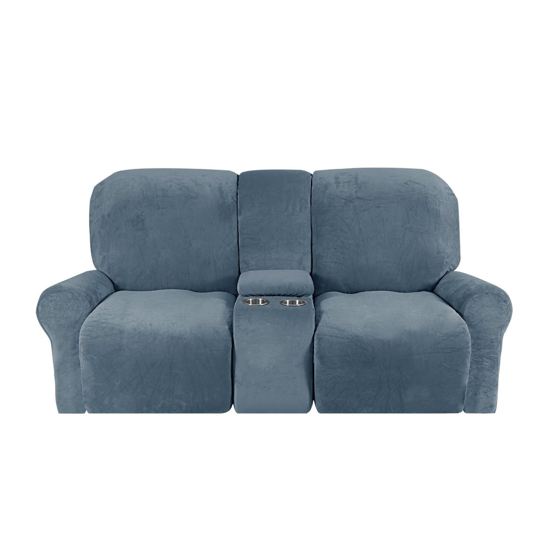 2-personers Recliner Sofa Cover med Kop Holdere – Velvet Plush