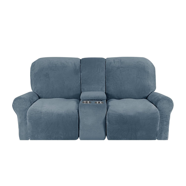 2-personers Recliner Sofa Cover med Kop Holdere – Velvet Plush
