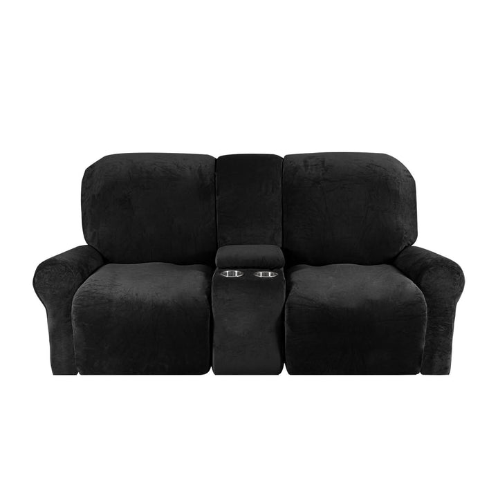 2-personers Recliner Sofa Cover med Kop Holdere – Velvet Plush