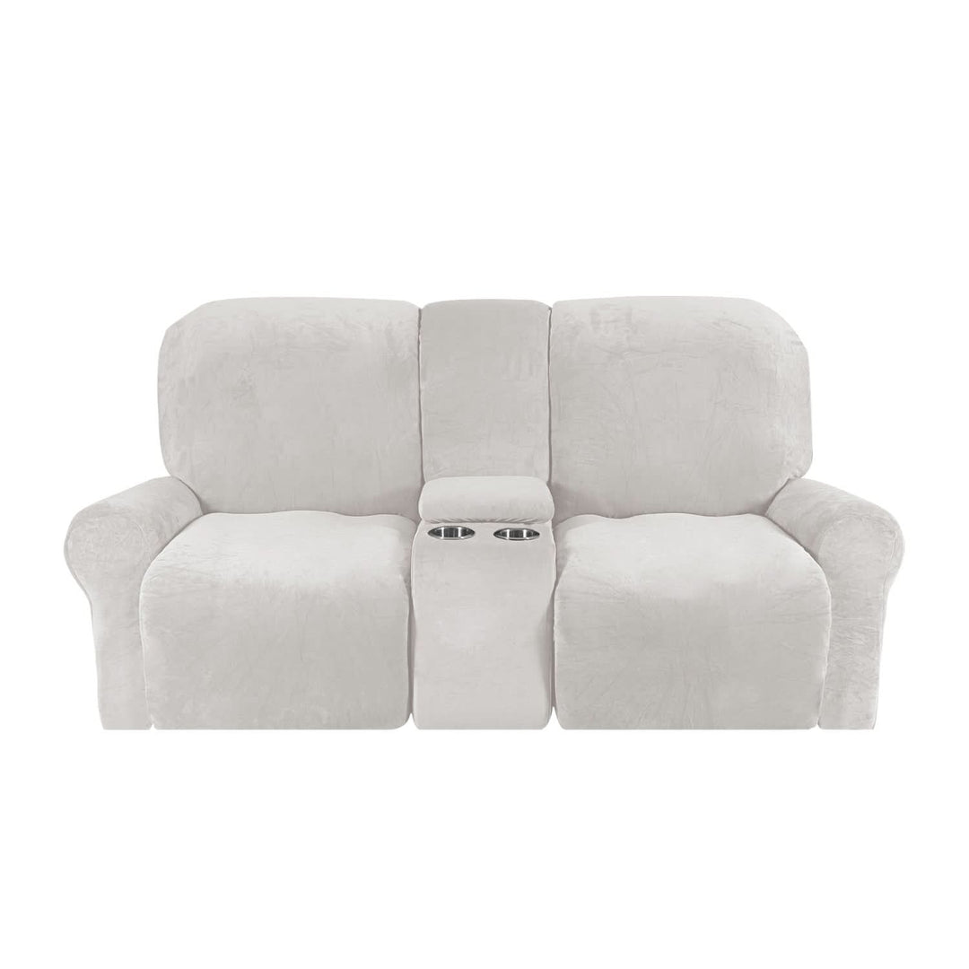 2-personers Recliner Sofa Cover med Kop Holdere – Velvet Plush