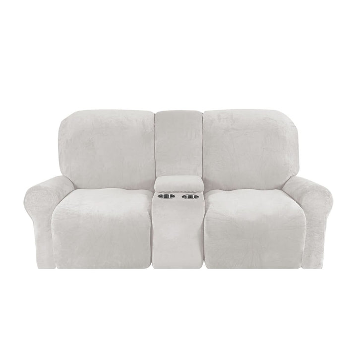2-personers Recliner Sofa Cover med Kop Holdere – Velvet Plush