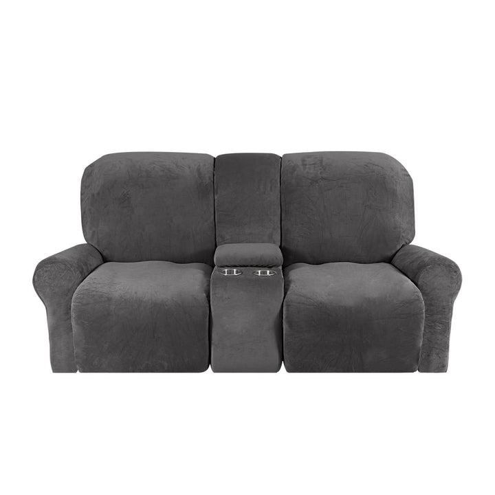 2-personers Recliner Sofa Cover med Kop Holdere – Velvet Plush