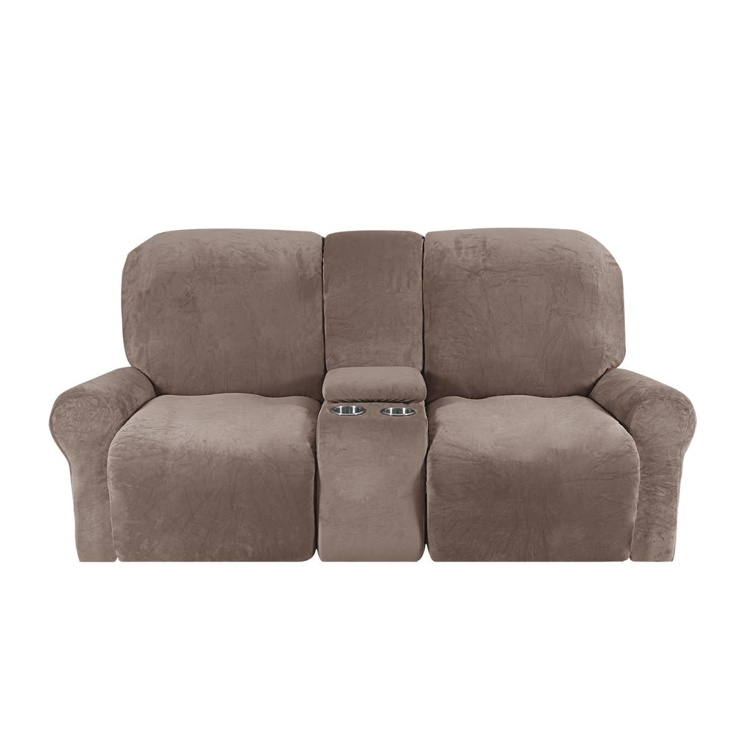 2-personers Recliner Sofa Cover med Kop Holdere – Velvet Plush