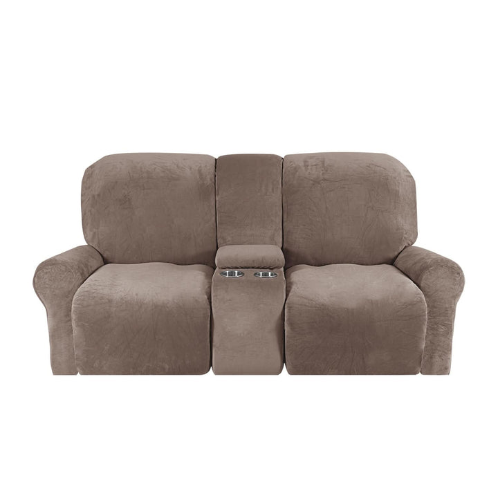 2-personers Recliner Sofa Cover med Kop Holdere – Velvet Plush