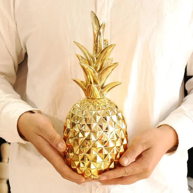 Guld Ananas Hjem Deko
