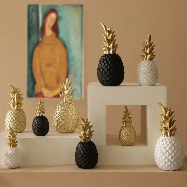Guld Ananas Hjem Deko