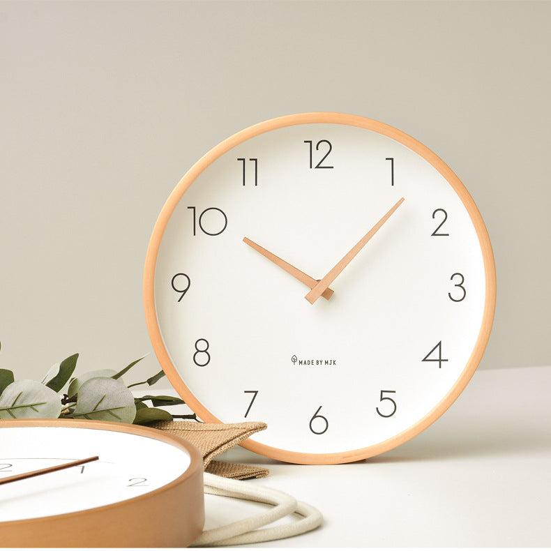 Nordisk Minimalistisk Træ Stille Væg Ur