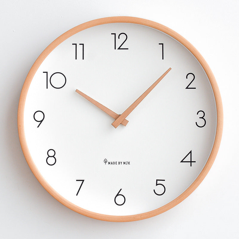 Nordisk Minimalistisk Træ Stille Væg Ur