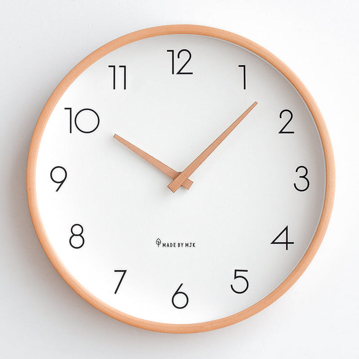 Nordisk Minimalistisk Træ Stille Væg Ur