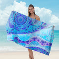 Strandtørklæde med spejlet mandala-design