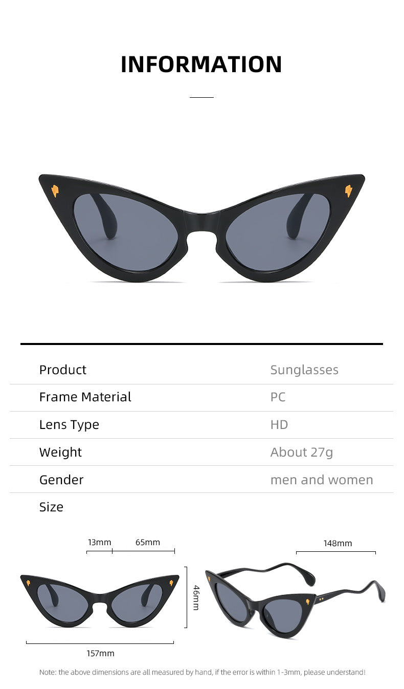Kvinders Cat-Eye Solbriller med Spejl Linser og Elegant Detalje