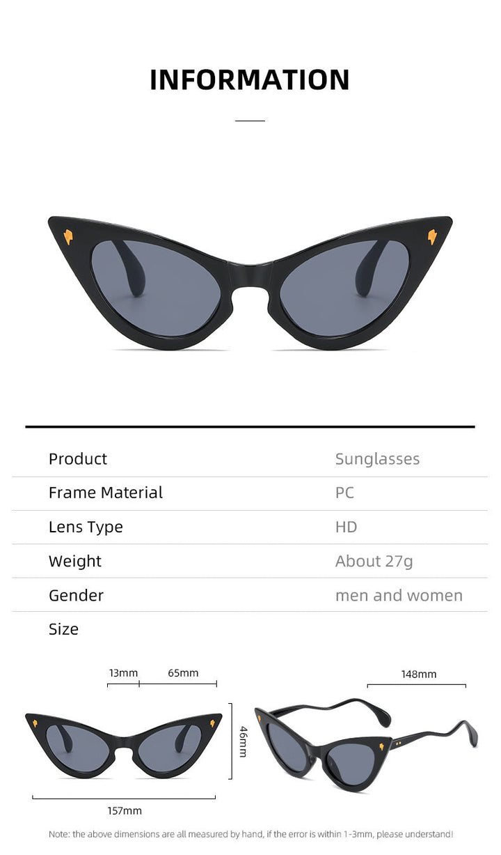 Kvinders Cat-Eye Solbriller med Spejl Linser og Elegant Detalje