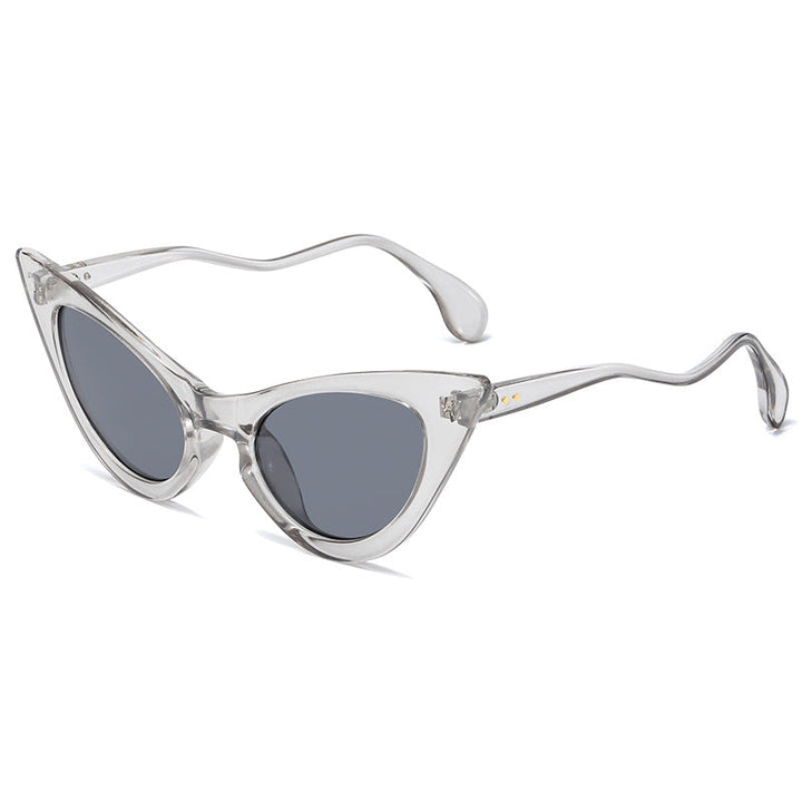 Kvinders Cat-Eye Solbriller med Spejl Linser og Elegant Detalje
