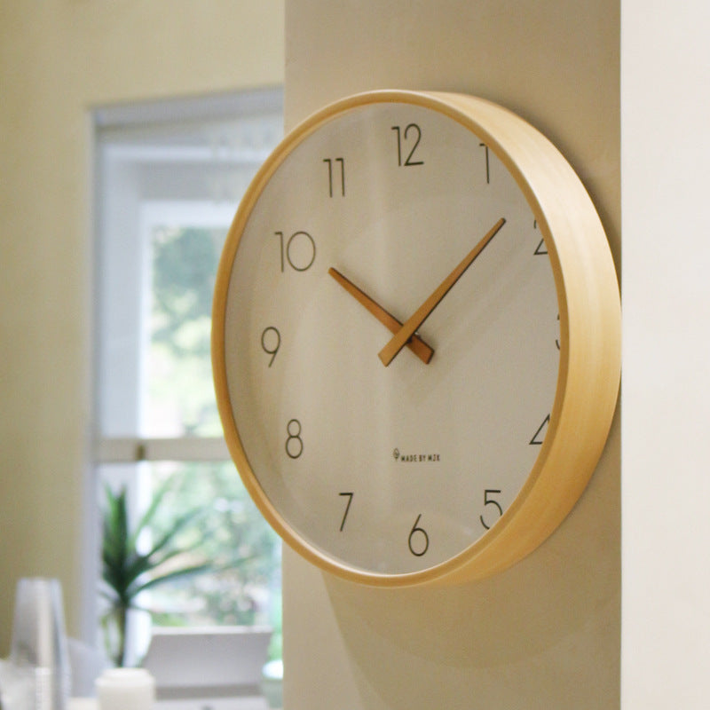 Nordisk Minimalistisk Træ Stille Væg Ur