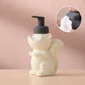 Keramisk Sæbedispenser, Egern Skum Pumpe Badeværelsesflaske, Dyre Design, Genopfyldelig Genanvendelig Lotion Pumpe til Badeværelse Køkken, 510ml/17.2oz