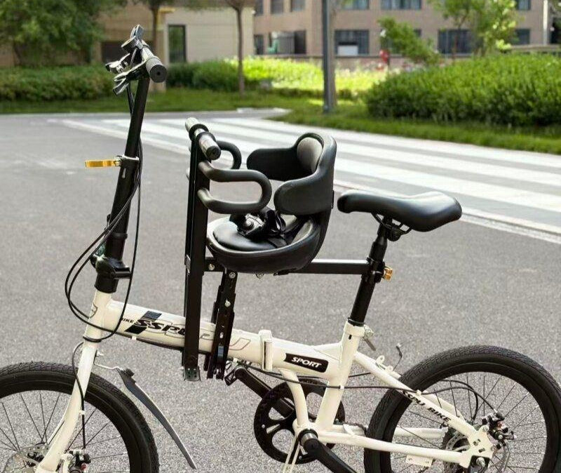 polstret sikkerheds sæde til børn på cykel med høj ryg og fem-punkts sele