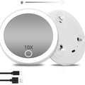 TenX LED Sugeforstørrelses Makeup Spejl med Touch Sensor USB Genopladeligt Bærbart