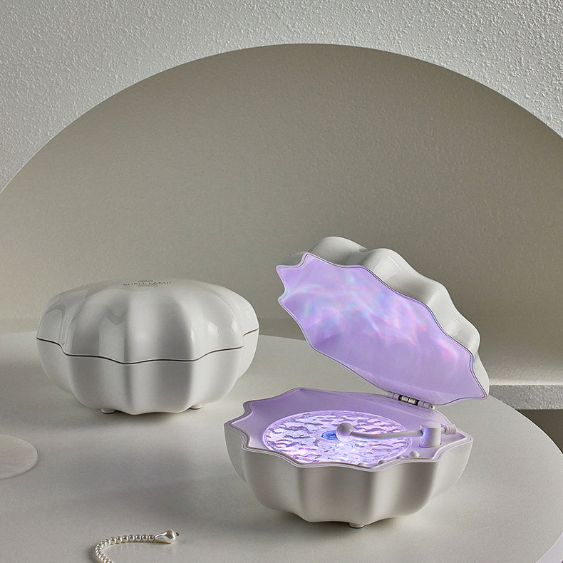 Skal Lampe Bølger Retro Bluetooth Pladespiller LED Nattelys - Perfekt Gave til Børn og Piger