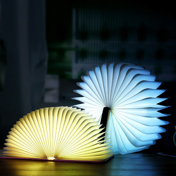 📖 Træ Bog Lampe - Til Skrivebord Studie Gave Dekoration Lys