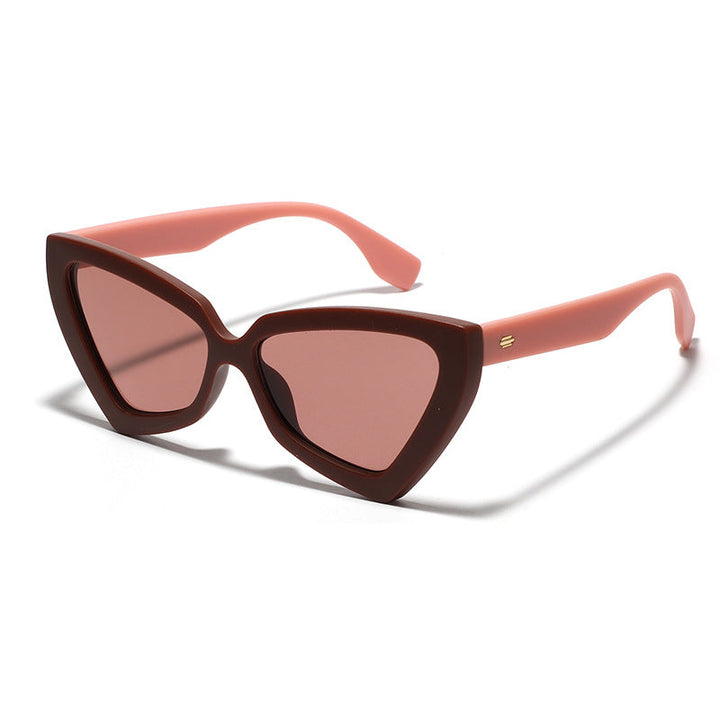 Kvinders Cat-Eye Solbriller med Spejl Linser og Robust Ramme