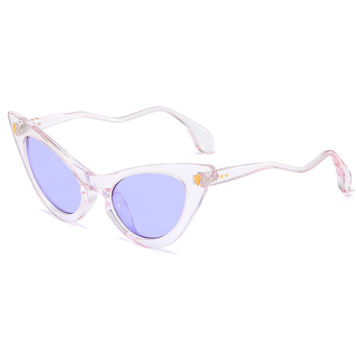 Kvinders Cat-Eye Solbriller med Spejl Linser og Elegant Detalje