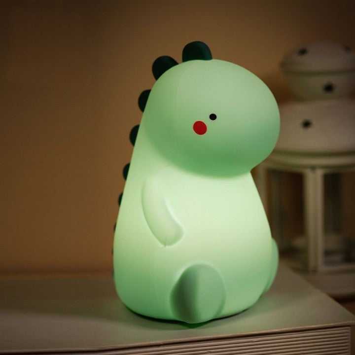 Squishy Silikone Blushende Dinosaur LED Nattelys - Perfekt Gave til Børn og Piger