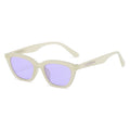Kvinders fashionable Cat-Eye solbriller med transparent stel og spejlede linser