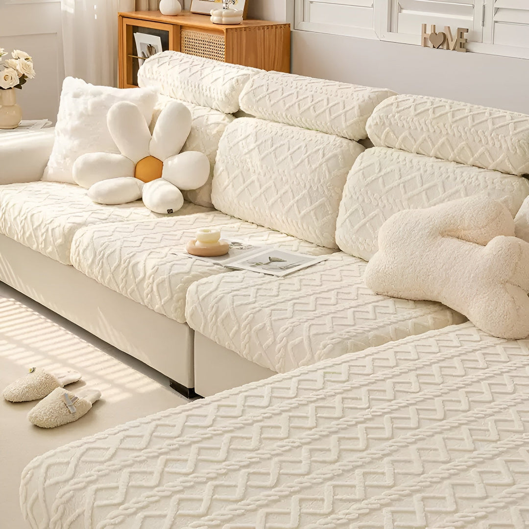 Samt-Sofa cover med diamantmønster – Blødt &amp; Luksuriøst | Perfekt pasform til enhver sofa |