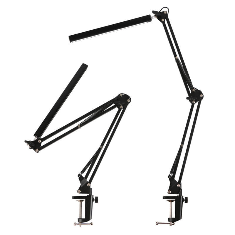 LED Foldbar Lang Arm Klemme Øjensikring USB Læselampe