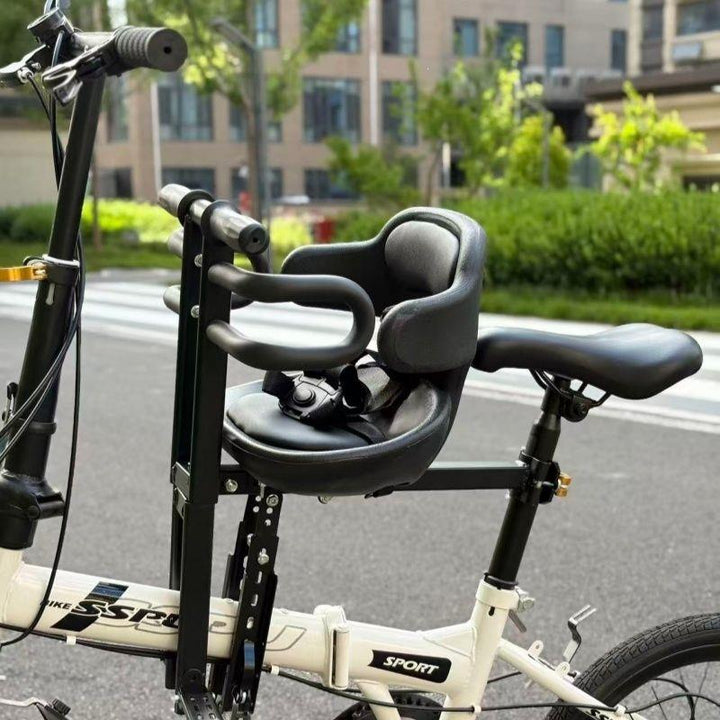 polstret sikkerheds sæde til børn på cykel med høj ryg og fem-punkts sele