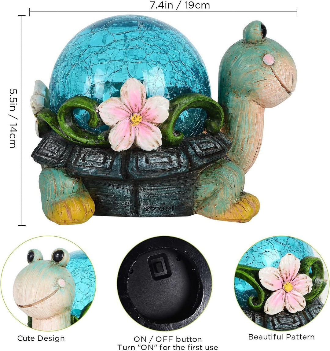 Solcelledrevet Succulent Skildpadde Haveplante Nattelys Ornament