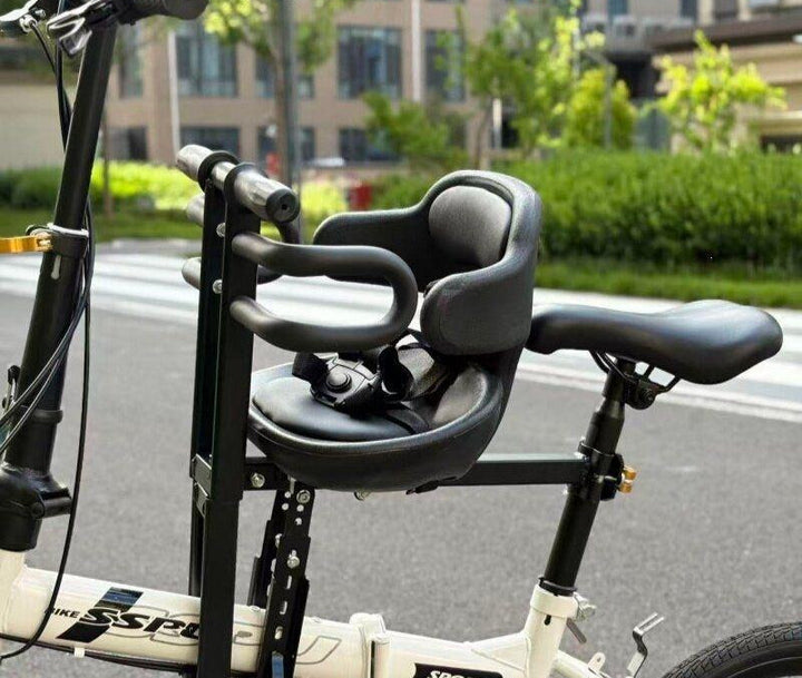 polstret sikkerheds sæde til børn på cykel med høj ryg og fem-punkts sele