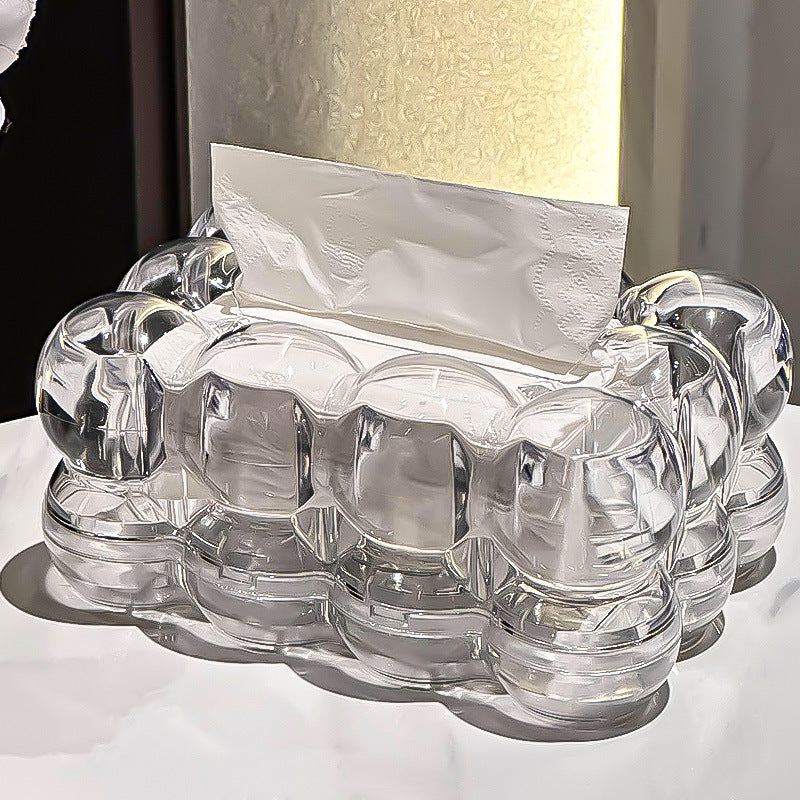 LumiScape Tissue Box – Skulpturel Akryl Design for Moderne Elegance