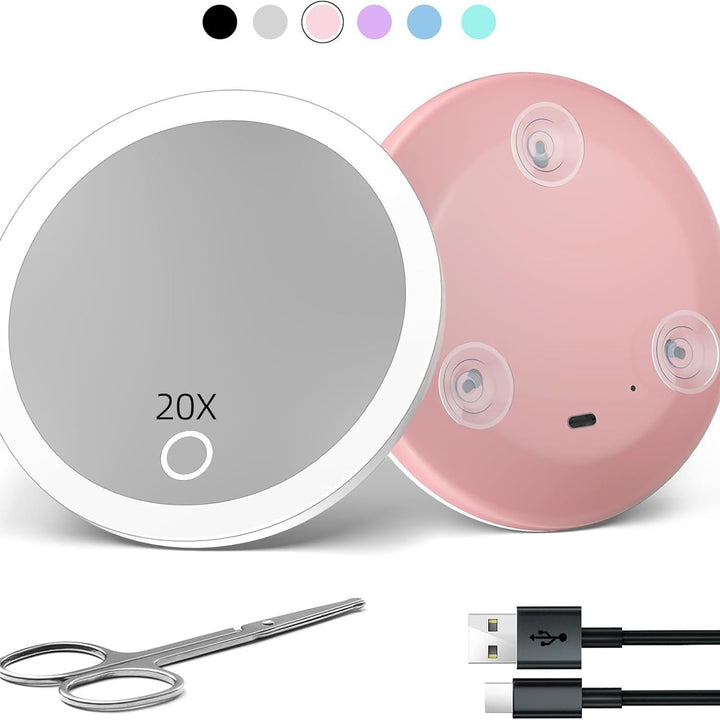 TenX LED Sugeforstørrelses Makeup Spejl med Touch Sensor USB Genopladeligt Bærbart