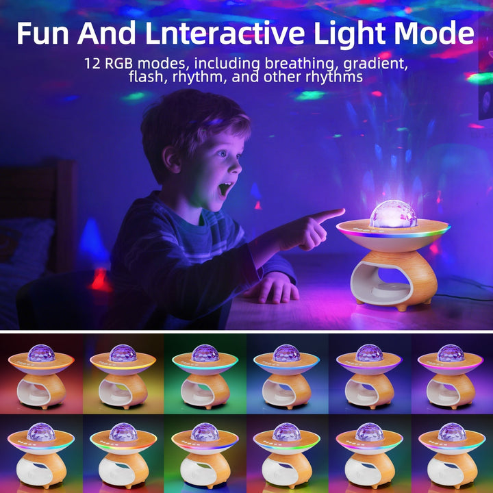 Kreativ Trådløs Opladnings Natlampe til Soveværelse og Projektorlampe