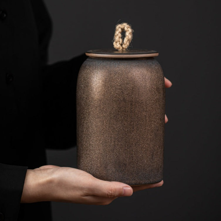 Køkken Vintage Opbevaringskrukke til Småkager og Sukker | Tæt Lukkende Keramisk Pot Gong Fu
