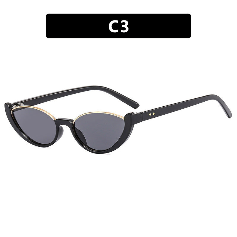 Dame Cat-Eye Solbriller med Spejl-linser og Elegant Ramme