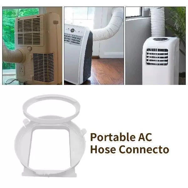 Unisex universel vinduesventilationsadapter i én størrelse med cirkulær udstødningskrave og hurtigfrigivelsesflange til bærbare aircondition-enheder