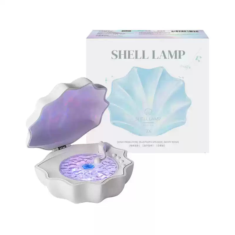 Skal Lampe Bølger Retro Bluetooth Pladespiller LED Nattelys - Perfekt Gave til Børn og Piger
