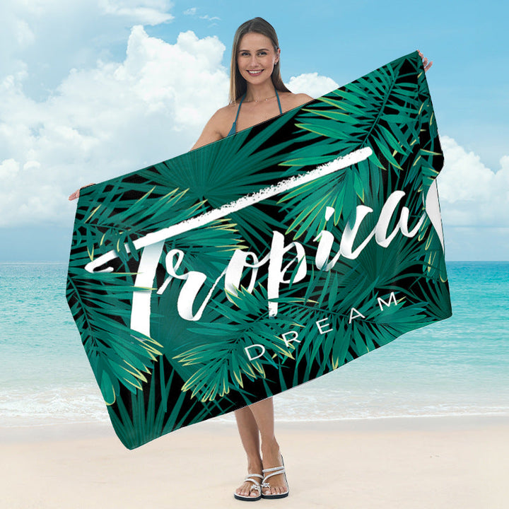 Strandtørklæde med spejlet mandala-design