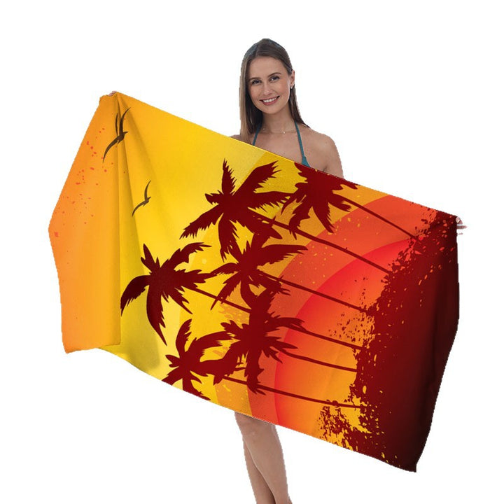 Strandtørklæde med spejlet mandala-design