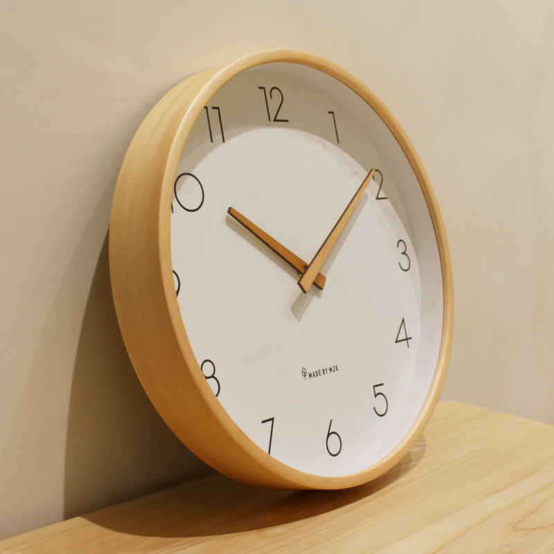 Nordisk Minimalistisk Træ Stille Væg Ur