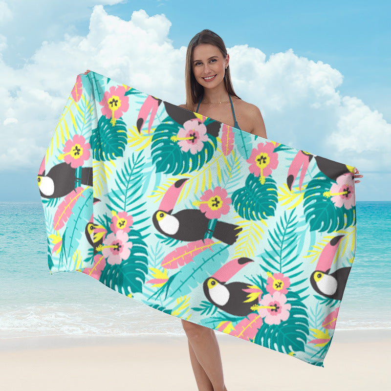 Strandtørklæde med spejlet mandala-design