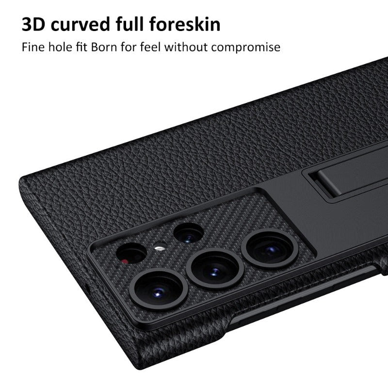 Luksuriøs, ultratynd lædertelefonetui, stødabsorberende, til Samsung Galaxy 23
